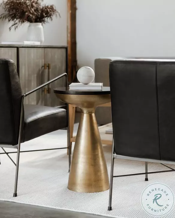 Font Black And Brass Side Table