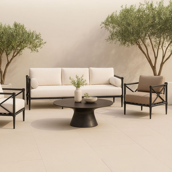 Bardo Deep Bronze Outdoor Round Occasional Table Set