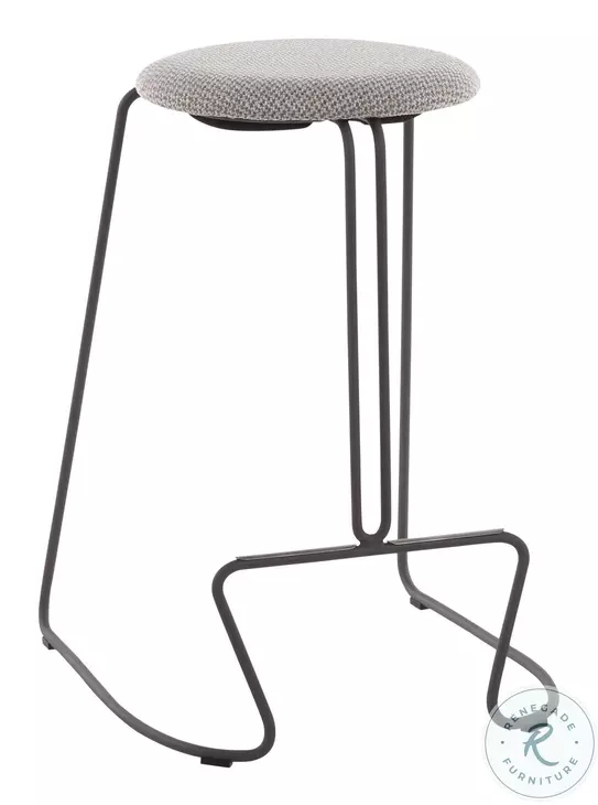 Finn Grey Steel And Light Grey Fabric Counter Height Stool Set Of 2