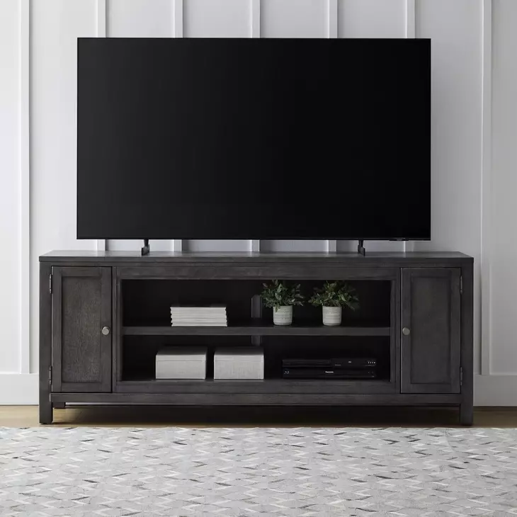 Living Room Console Gray 78" TV Stand with Fireplace Console