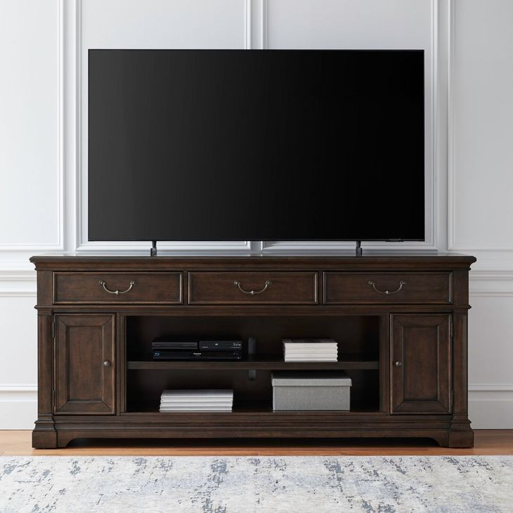909724 Satin Cherry 84" TV Stand