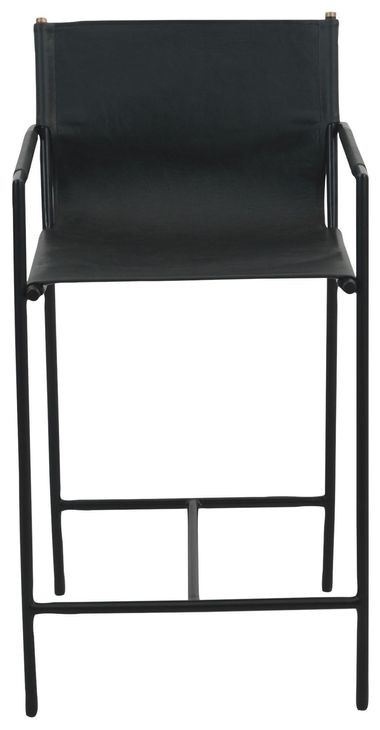 Sutton Black Leather Upholstered Counter Height Chair