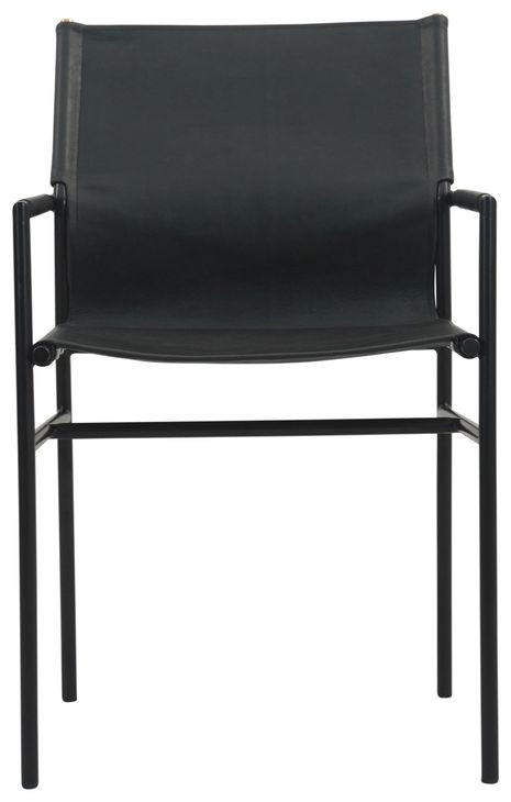Sutton Black Leather Upholstered Arm Chair