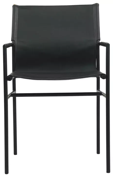 Sutton Black Leather Upholstered Arm Chair