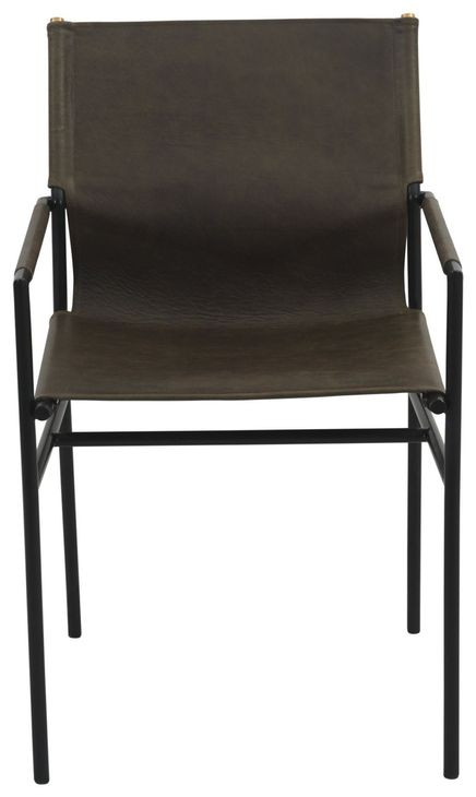 Sutton Olive Green Leather Upholstered Arm Chair