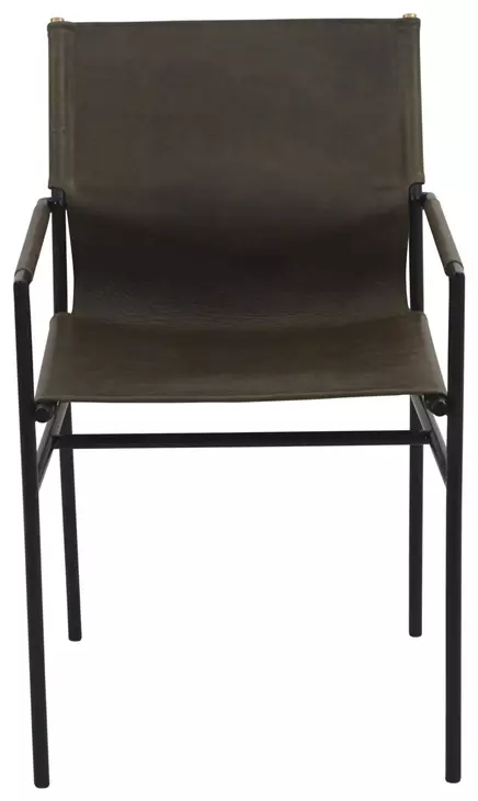 Sutton Olive Green Leather Upholstered Arm Chair