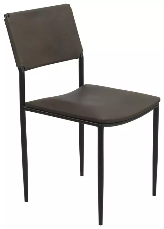 Sutton Olive Green Leather Upholstered Dining Chair Set of 2