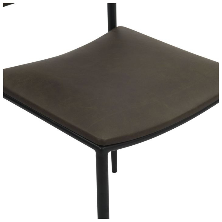 Sutton Olive Green Leather Upholstered Dining Chair Set of 2