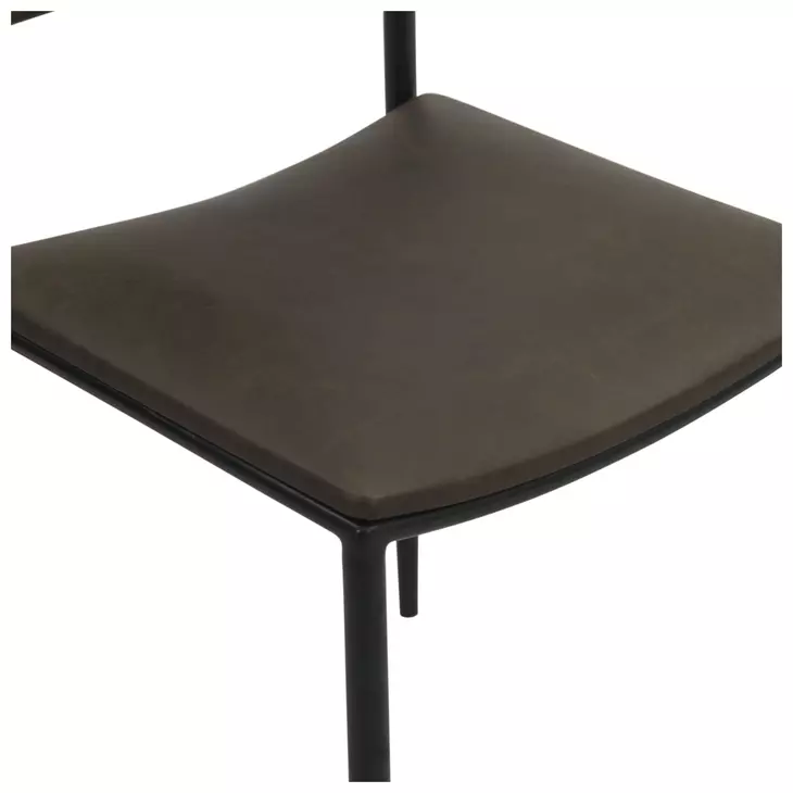 Sutton Olive Green Leather Upholstered Dining Chair Set of 2