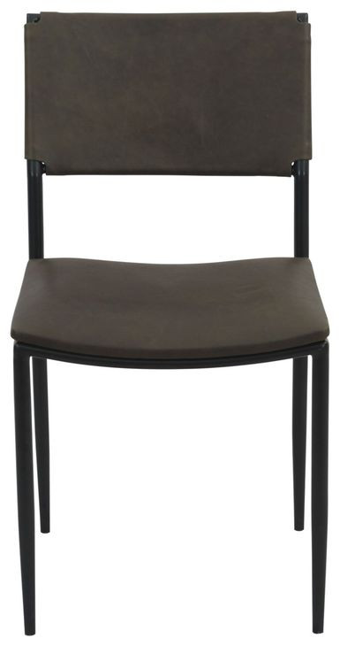 Sutton Olive Green Leather Upholstered Dining Chair Set of 2