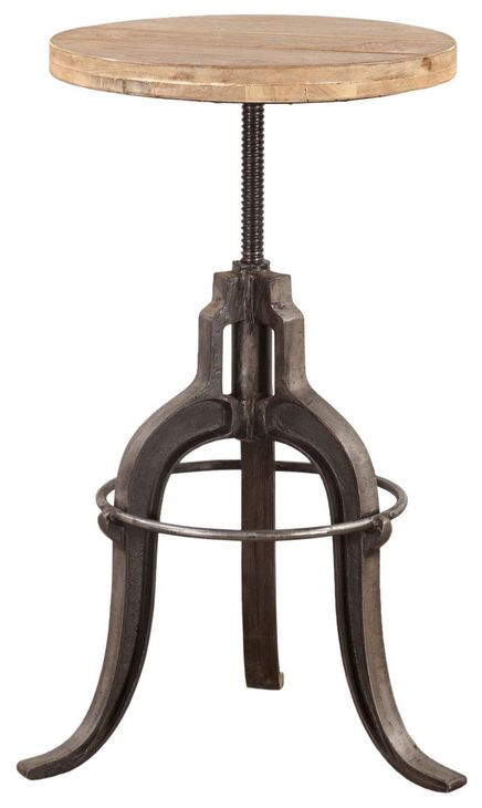 Paxton Black and Brown Adjustable Barstool