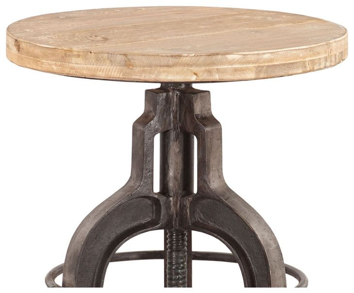Paxton Black and Brown Adjustable Barstool