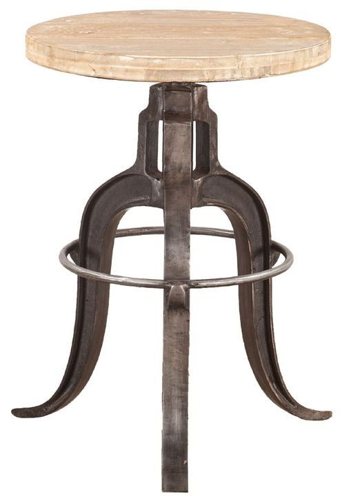 Paxton Black and Brown Adjustable Barstool