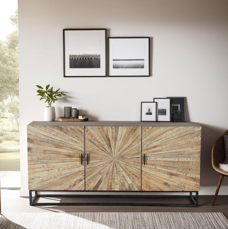 Palm Desert Natural 3 Door Sideboard