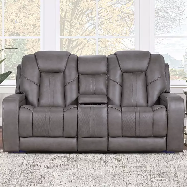 Daniel Gray Triple Power Reclining 77" Loveseat with USB Charging