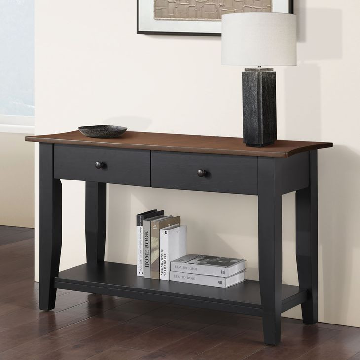 Joplin Black and Brown Rectangular Sofa Table