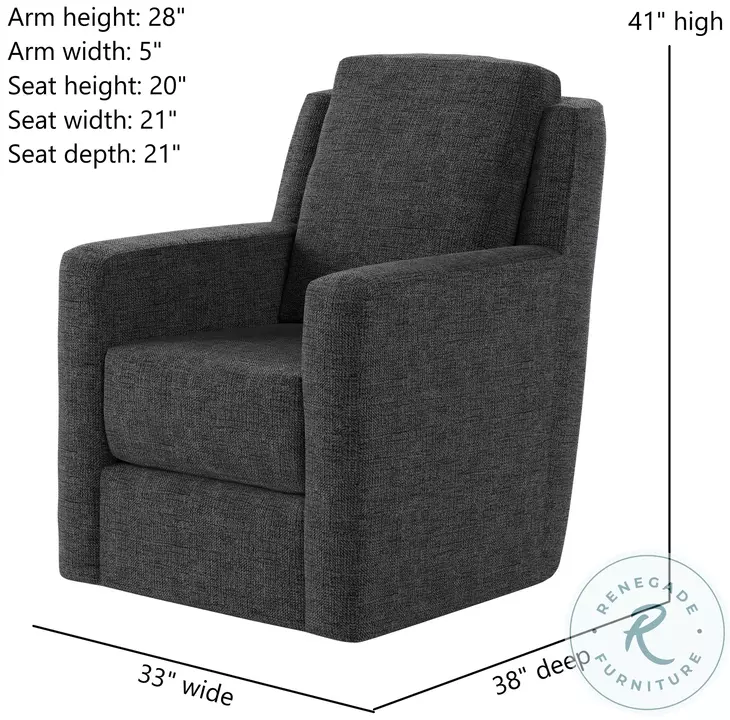 Diva Brady Charcoal Swivel Glider