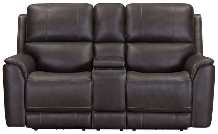 Easton Steamboat Brown Leather 76" Zero Gravity Power Reclining Loveseat with Console and USB Charging