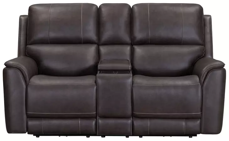 Eldridge Steamboat Brown Leather 76" Zero Gravity Power Reclining Loveseat with Console and USB Charging