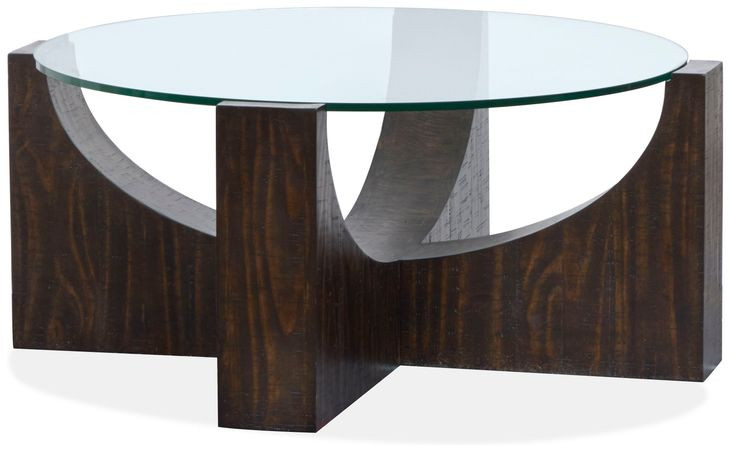 Beckham Rustic Tavern Round Glass Top Occassional Table Set