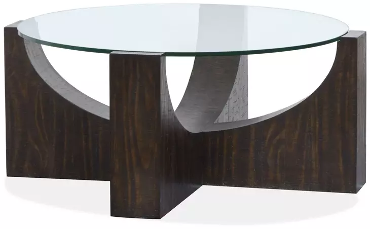 Beckham Rustic Tavern Round Glass Top Occassional Table Set