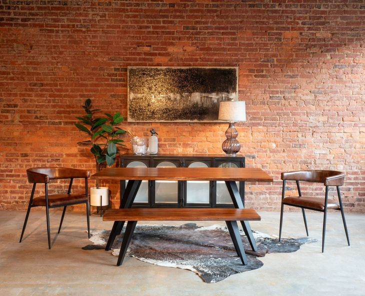 Brisbane Chestnut Leather Halstead Dining Chair