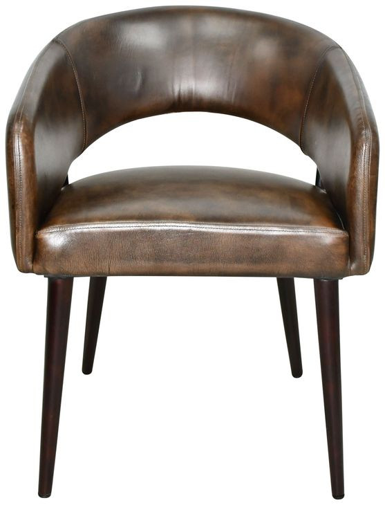 Thorpe Antique Whiskey Leather Upholstered Dining Chair