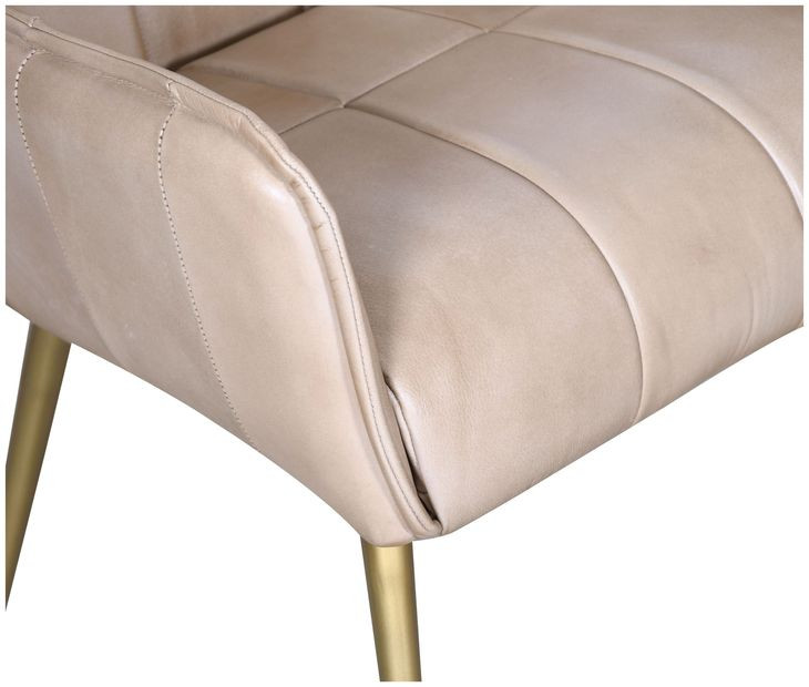 Thorpe Antique Ivory Leather Upholstered Surrey Armchair