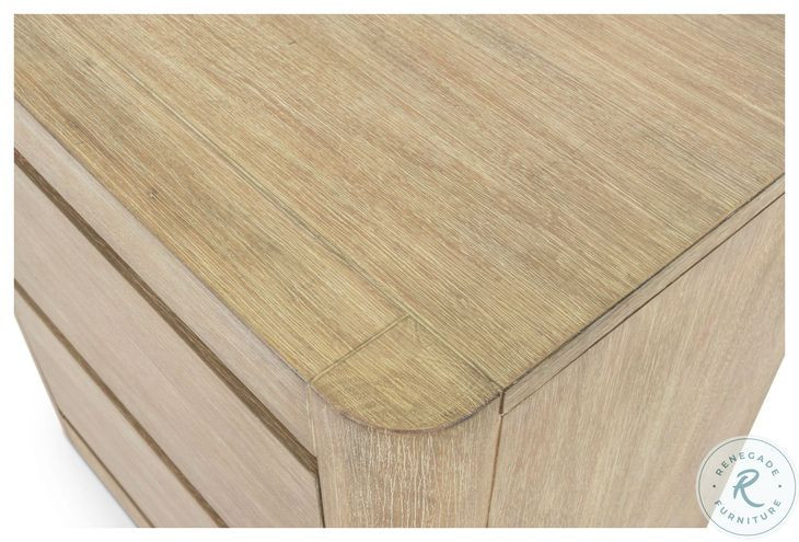 Oakridge Stylish Weathered Tan Natural 2 Drawer Nightstand with USB Charging
