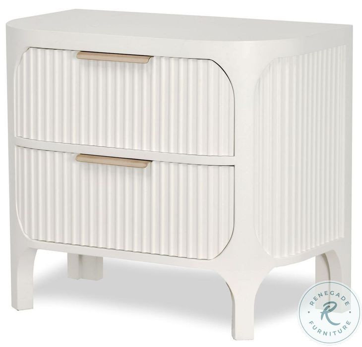Harbor Point Reed Timeless Clean White 2 Drawer Nightstand with USB Charging