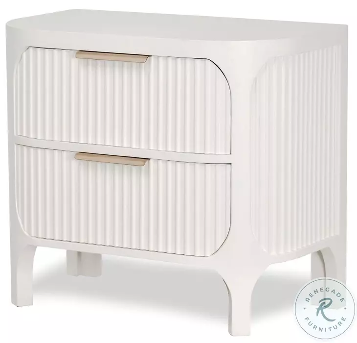 Harbor Point Reed Timeless Clean White 2 Drawer Nightstand with USB Charging