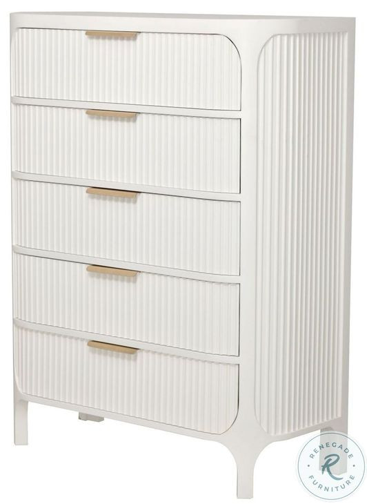 Harbor Point Reed Timeless Clean White 5 Drawer Chest