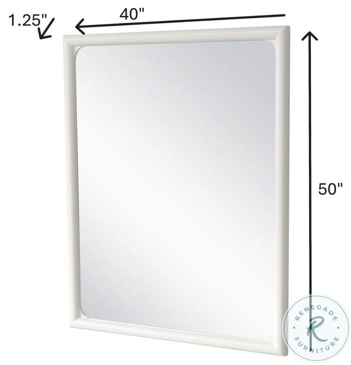 Harbor Point Reed Timeless Clean White Rectangular Dresser Mirror