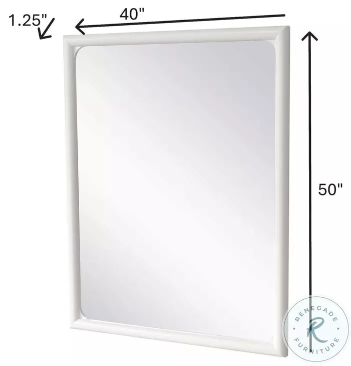 Harbor Point Reed Timeless Clean White Rectangular Dresser Mirror
