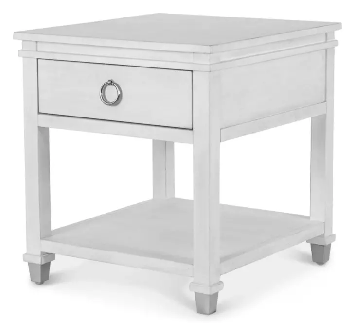 Point Breeze Fresh White and Soft Gray Glaze Rectangular End Table