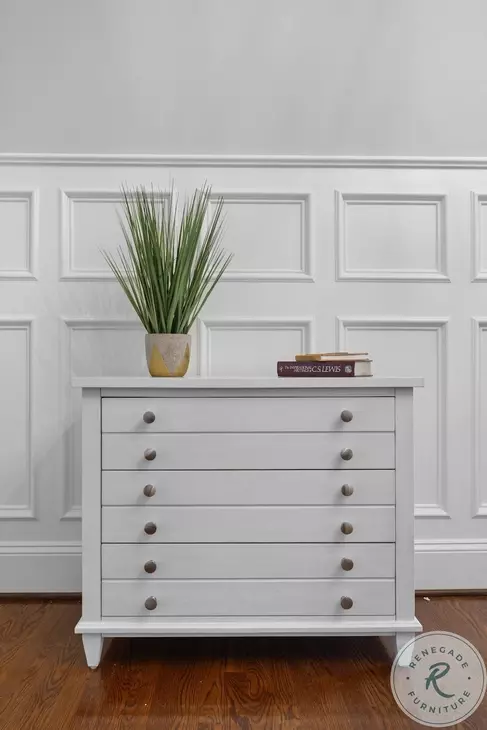 Coastal Point Fresh White and Soft Grey Glaze 3 Drawer Chest with USB Charging