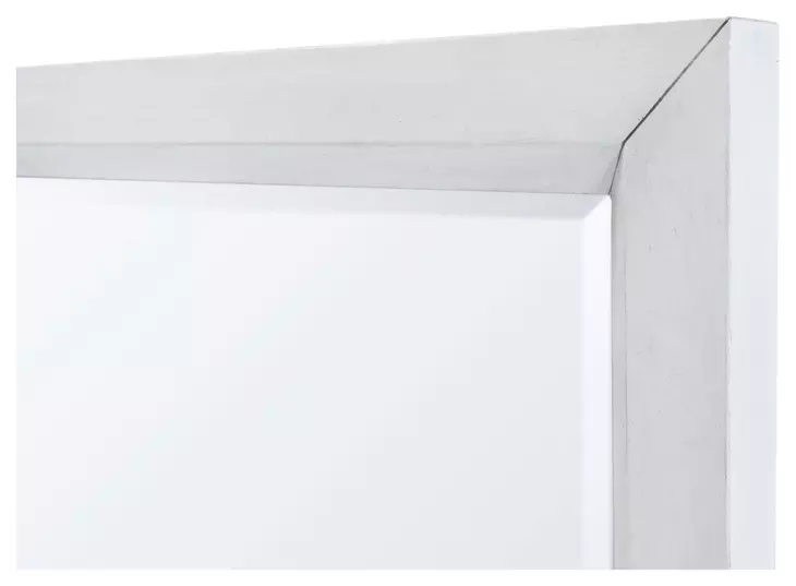 Point Breeze Fresh White and Soft Gray Glaze Rectangular Dresser Mirror