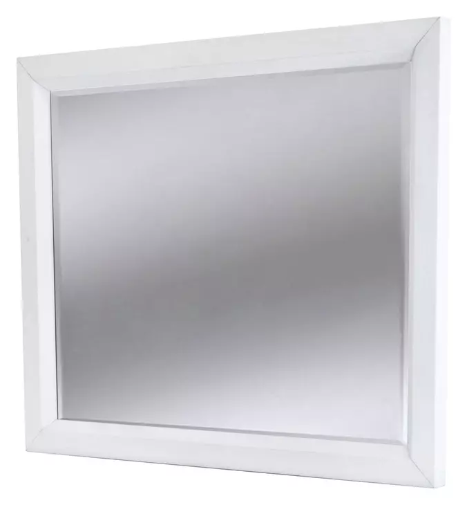 Point Breeze Fresh White and Soft Gray Glaze Rectangular Dresser Mirror