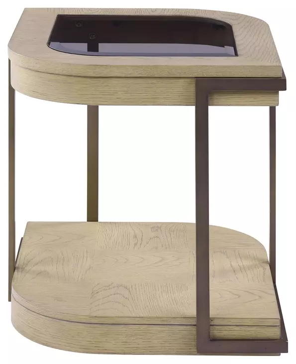 Rio Vista Muted Earth Tones and Clay Oval Glass Top End Table