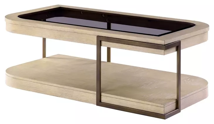Rio Vista Muted Earth Tones and Clay Oval Glass Top Coffee Table