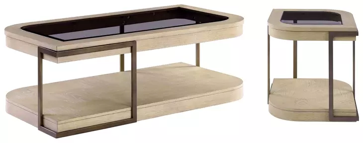 Rio Vista Muted Earth Tones and Clay Oval Glass Top Occasional Table Set