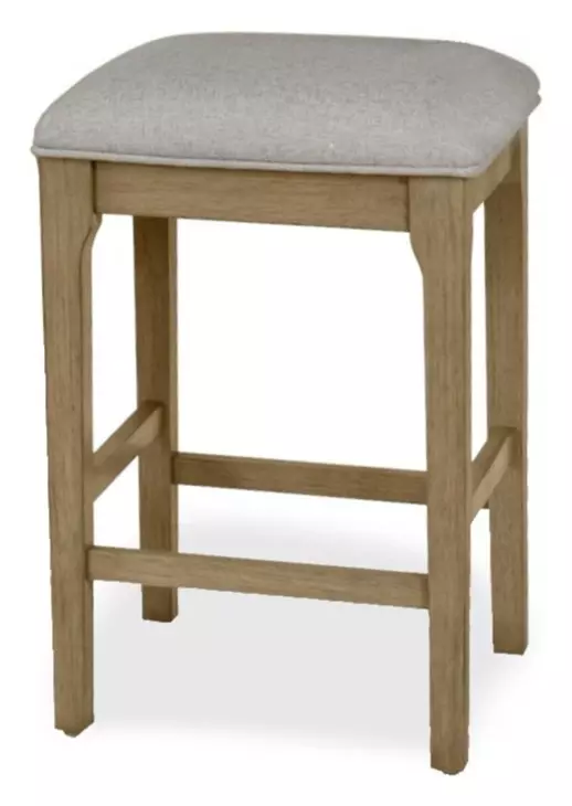 Rio Vista Gray Performance Fabric Upholstered Backless Counter Height Stool