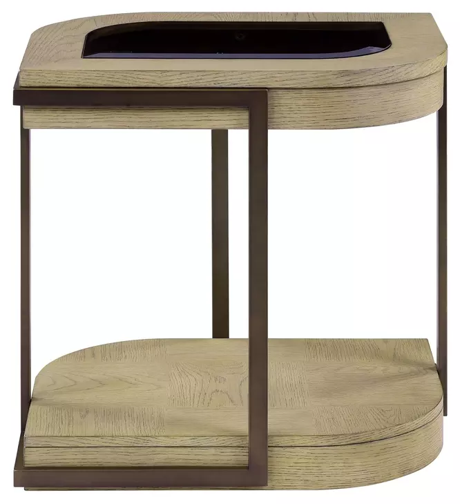Rio Vista Muted Earth Tones and Clay Oval Glass Top Chairside Table