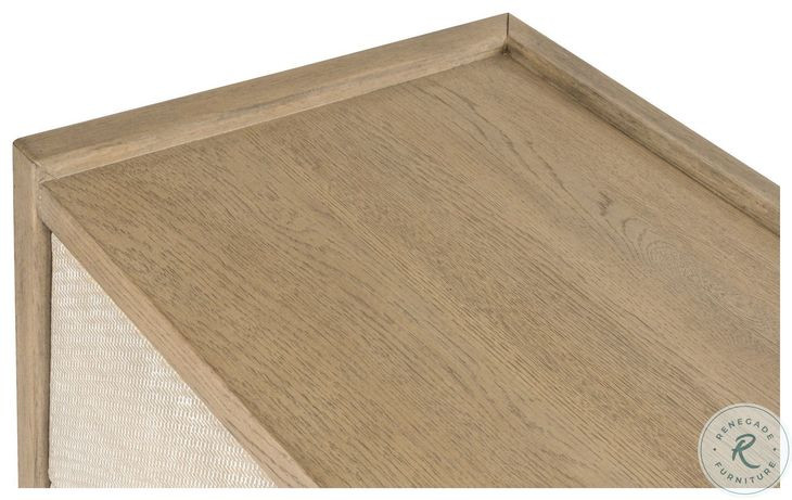 Vista Verde Muted Earth Tones and Clay Woven 5 Drawer Chest