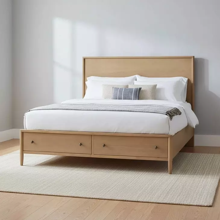 Chatham Warm Maple King Storage Tall Platform Bed