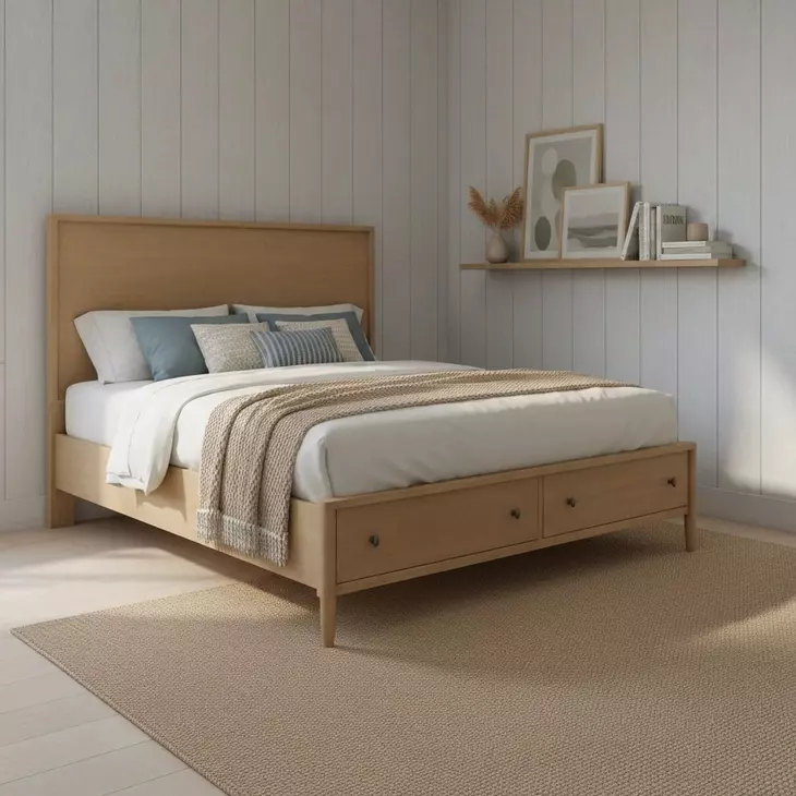 Chatham Warm Maple King Storage Tall Platform Bed
