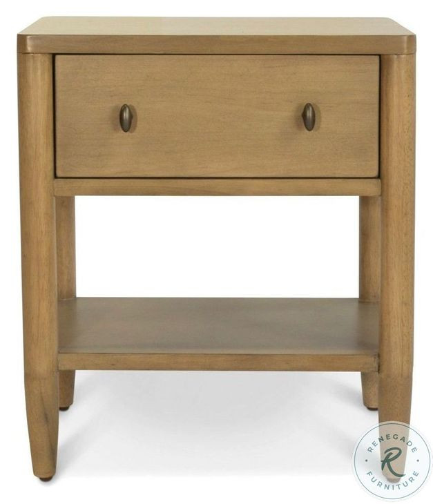 Maplewood Warm Maple 1 Drawer Nightstand with USB Charging