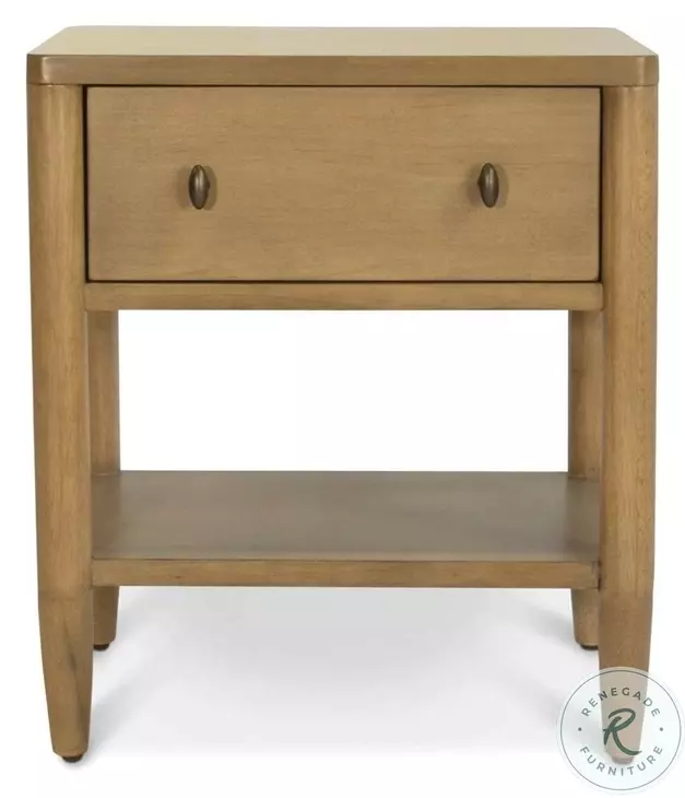 Maplewood Warm Maple 1 Drawer Nightstand with USB Charging