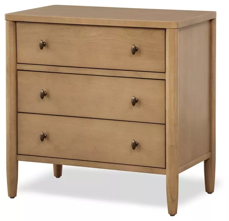 Chatham Warm Maple 3 Drawer Nightstand with USB Charging