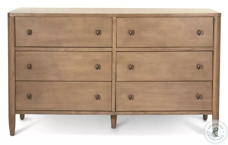 Maplewood Warm Maple 6 Drawer Dresser